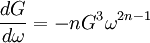 \frac{dG}{d\omega}=-nG^3\omega^{2n-1} \!