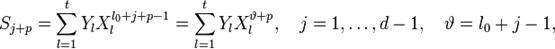 S_{j+p} = \sum_{l=1}^t Y_l X_{l}^{l_0+j+p-1} = \sum_{l=1}^t Y_l X_{l}^{\vartheta+p}, \quad j=1,\ldots,d-1, \quad \vartheta = l_0+j-1,